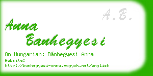 anna banhegyesi business card